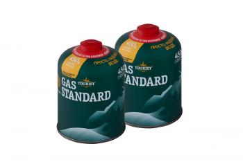 Баллон газовый резьбовой TOURIST STANDARD для портативных приборов 450 г, 2 шт TOURIST tbr-450-set2