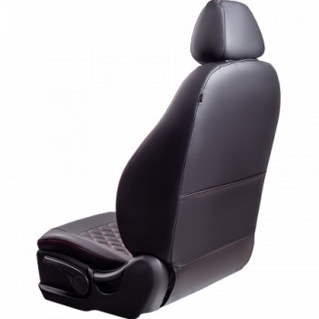 9 449 р. Комплект чехлов для сидений (РЗС 60/40, подлок., 3Г, Илана+Орегон) Lord Autofashion ТУРИН РОМБ  Chery Tiggo 7 PRO (2019-2025) (черный, вставка черная, строчка красная)  с доставкой в г. Горно‑Алтайск. Увеличить фотографию 3
