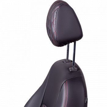 9 449 р. Комплект чехлов для сидений (РЗС 60/40, подлок., 3Г, Илана+Орегон) Lord Autofashion ТУРИН РОМБ  Chery Tiggo 7 PRO (2019-2025) (черный, вставка черная, строчка красная)  с доставкой в г. Горно‑Алтайск. Увеличить фотографию 5