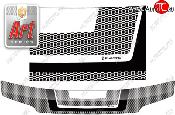 2 299 р. Дефлектор капота CA-Plastic  Daihatsu Coo (2005-2012) (серия ART белая)  с доставкой в г. Горно‑Алтайск