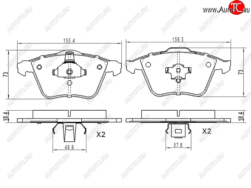 1 659 р. Колодки тормозные передние FL-FR SAT Ford Focus 2  седан дорестайлинг (2004-2008)  с доставкой в г. Горно‑Алтайск