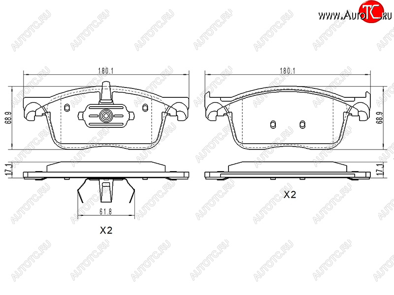 2 399 р. Колодки тормозные передние FL-FR SAT  CITROEN Jumpy (2016-2022), CITROEN SpaceTourer (2016-2022), Peugeot Expert (2016-2024), Peugeot Traveller (2016-2024)  с доставкой в г. Горно‑Алтайск