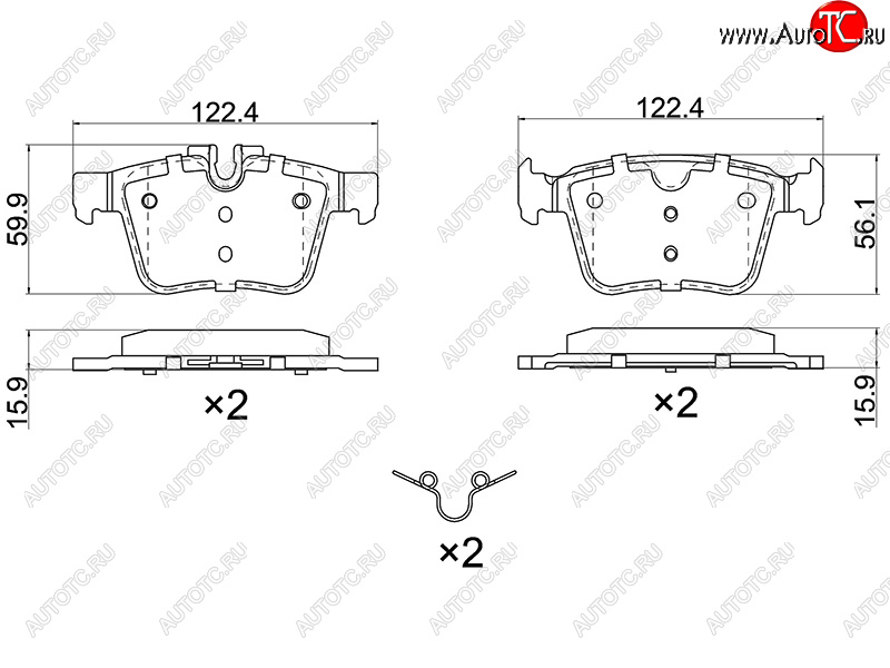 1 139 р. Колодки тормозные зад LH-RH SAT  Land Rover Range Rover Evoque ( 1 L538,  2 L551) (2011-2024), Volvo XC60 (2017-2022), Volvo XC90  L (2015-2024)  с доставкой в г. Горно‑Алтайск