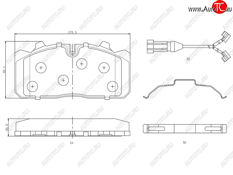 3 399 р. Колодки тормозные перед FL-FR SAT  ГАЗ ГАЗель Next ( A21,A22, С41, С42,  A21,A22, С41, С42, Фермер,  A60,A63, A64,  A62,А65,  A31,A32, C45, C46) - ГАЗель NEXT Citiline  А68 (система Wabco PA с датчиком)  с доставкой в г. Горно‑Алтайск