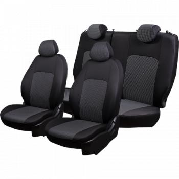 4 949 р. Комплект чехлов для сидений ( 1+2 места Жаккард) Дублин Lord Autofashion  Ford Transit (2014-2022) цельнометаллический фургон (черный, вставка Сеул серая)  с доставкой в г. Горно‑Алтайск. Увеличить фотографию 4
