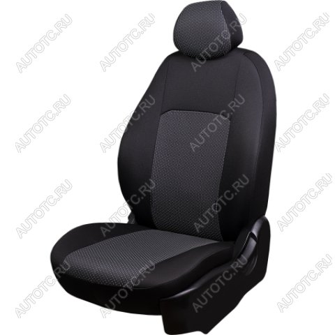 4 949 р. Комплект чехлов для сидений ( 1+2 места Жаккард) Дублин Lord Autofashion  Ford Transit (2014-2022) цельнометаллический фургон (черный, вставка Сеул серая)  с доставкой в г. Горно‑Алтайск