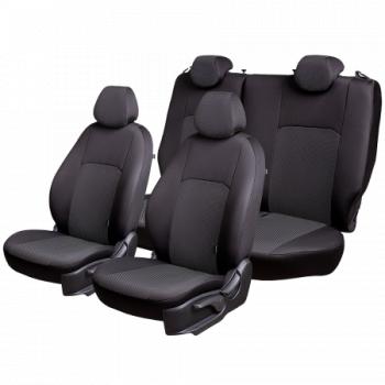 4 949 р. Комплект чехлов для сидений ( 1+2 места Жаккард) Дублин Lord Autofashion  Ford Transit (2014-2022) цельнометаллический фургон (черный, вставка Ёж белая)  с доставкой в г. Горно‑Алтайск. Увеличить фотографию 4