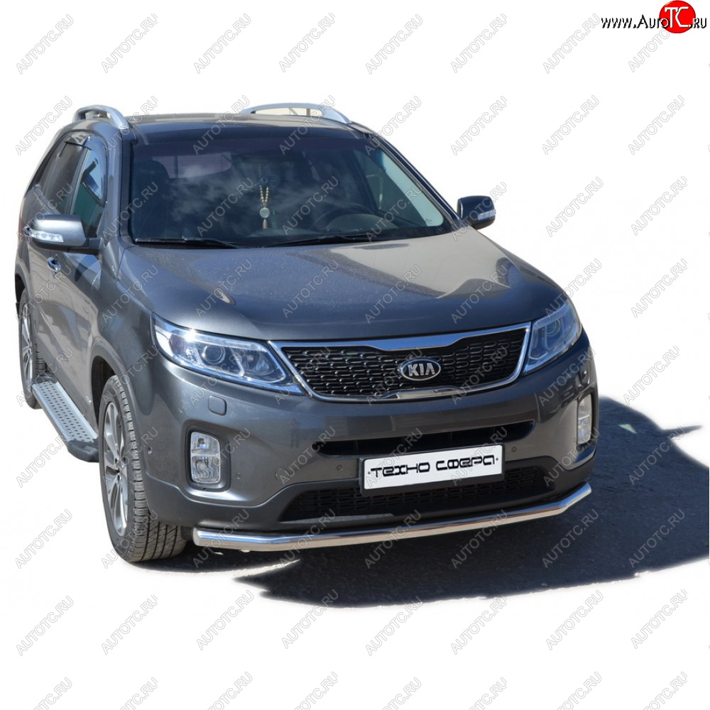 27 799 р. Пороги бумер алюминиевые с резинкой, Техно Сфера KIA Sorento BL дорестайлинг (2002-2006) (Черный глянец)  с доставкой в г. Горно‑Алтайск