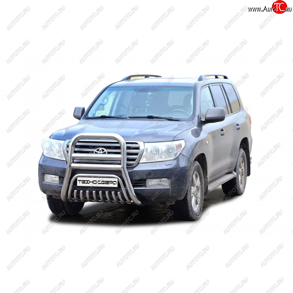 14 999 р. Передок крашенная d63.5, Техно Сфера Toyota Land Cruiser 200 дорестайлинг (2007-2012) (Черный матовый)  с доставкой в г. Горно‑Алтайск