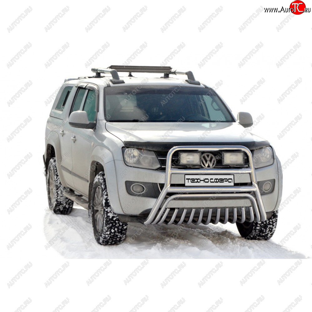 48 899 р. Передок высокий нержавейка d63.5, Техно Сфера  Volkswagen Amarok (2009-2022) дорестайлинг, рестайлинг (Нержавейка)  с доставкой в г. Горно‑Алтайск