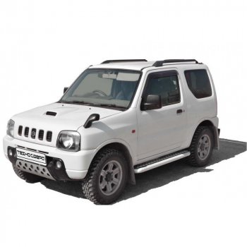 10 799 р. Защита порогов с алюминиевым листом крашенная d63.5, Техно Сфера  Suzuki Jimny ( JB23/JB43,  JB64) - Jimny Sierra  JB74 (Черный матовый)  с доставкой в г. Горно‑Алтайск. Увеличить фотографию 1