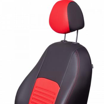 9 449 р. Комплект чехлов для сидений (РЗС 60/40 3Г Илана+Орегон) ТУРИН СТ Lord Autofashion  Geely Coolray  SX11 (2018-2025) дорестайлинг, рестайлинг (черный, вставка красная, строчка красная)  с доставкой в г. Горно‑Алтайск. Увеличить фотографию 6