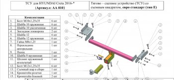 9 399 р. Фаркоп (шар E) Авто-Арсенал Hyundai Creta GS дорестайлинг (2015-2019)  с доставкой в г. Горно‑Алтайск. Увеличить фотографию 8