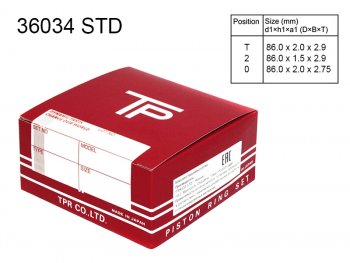 Кольца поршневые (комплект) STD TOYOTA LAND CRUISER 200 1VD-FTV 07- TPR 36034 STD