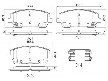 1 699 р. Колодки тормозные передние FR-FL SAT   Hyundai Palisade  LX2 (2018-2022), Hyundai Santa Fe  TM (2018-2022), KIA Sorento ( UM/Prime,  MQ4) (2014-2022)  с доставкой в г. Горно‑Алтайск. Увеличить фотографию 1