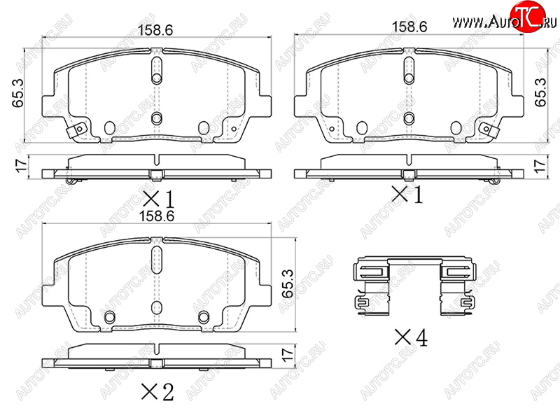 1 699 р. Колодки тормозные передние FR-FL SAT   Hyundai Palisade  LX2 (2018-2022), Hyundai Santa Fe  TM (2018-2022), KIA Sorento ( UM/Prime,  MQ4) (2014-2022)  с доставкой в г. Горно‑Алтайск