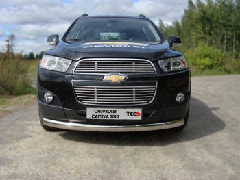 3 999 р. Решетка радиатора верхняя 12мм ТСС Тюнинг Chevrolet Captiva 1-ый рестайлинг (2011-2013)  с доставкой в г. Горно‑Алтайск. Увеличить фотографию 1