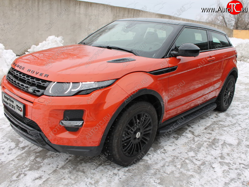 21 349 р. Пороги алюминиевые с пластиковой накладкой ТСС Тюнинг  Land Rover Range Rover Evoque  1 L538 (2015-2018) рестайлинг 5 дв. (карбон черные)  с доставкой в г. Горно‑Алтайск