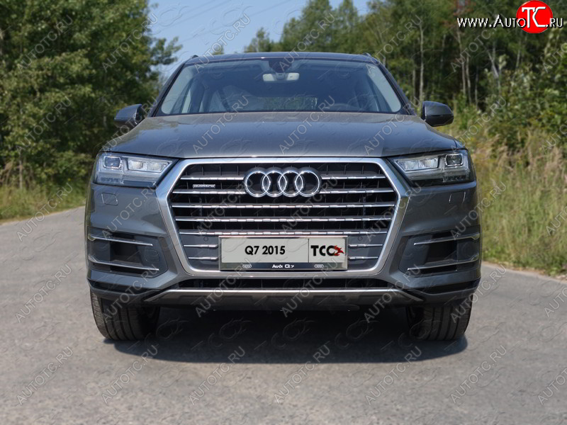 6 449 р. Рамка гос. номера ТСС Тюнинг  Audi Q7  4M (2015-2020) дорестайлинг (нержавейка)  с доставкой в г. Горно‑Алтайск