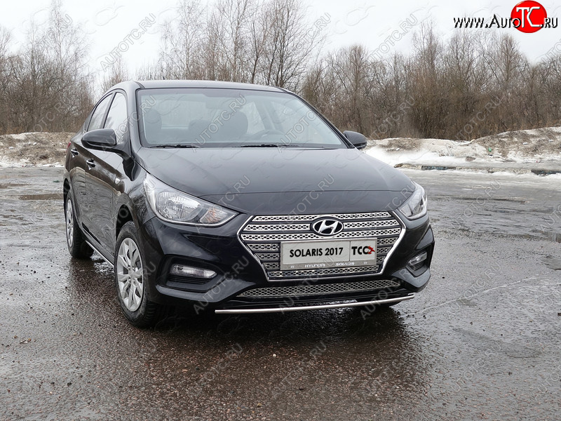 5 999 р. Рамка гос. номера ТСС Тюнинг Hyundai Solaris HCR седан дорестайлинг (2017-2020) (нержавейка)  с доставкой в г. Горно‑Алтайск