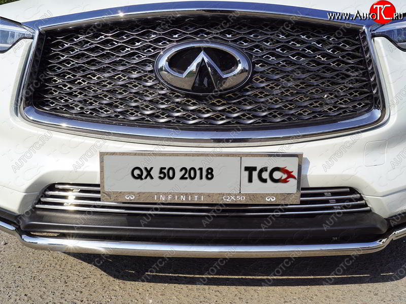 6 249 р. Рамка гос. номера ТСС Тюнинг  INFINITI Qx50  J55 (2017-2022) (нержавейка)  с доставкой в г. Горно‑Алтайск