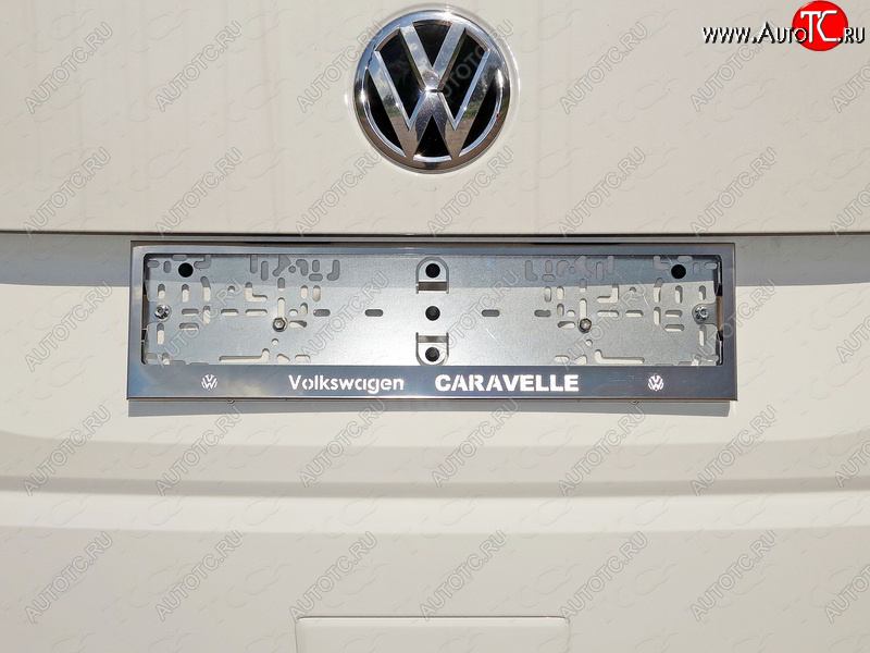 6 449 р. Рамка гос. номера ТСС Тюнинг Volkswagen Caravelle T6 дорестайлинг (2015-2019) (нержавейка)  с доставкой в г. Горно‑Алтайск