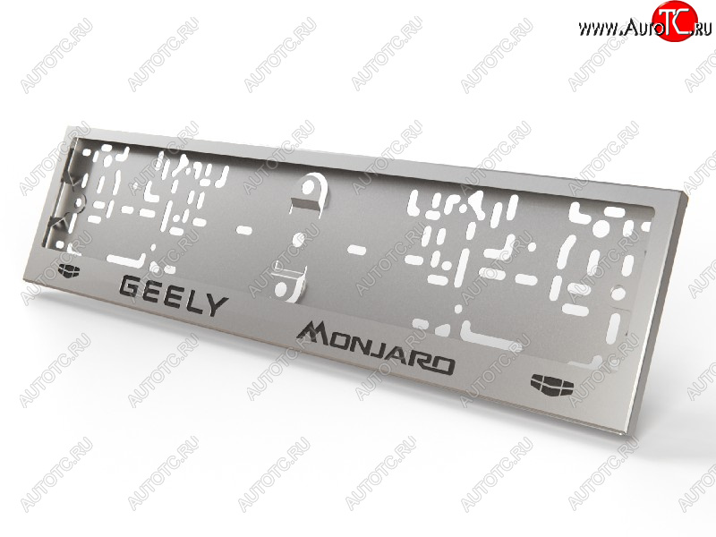 4 999 р. Рамка гос. номера ТСС Тюнинг  Geely Monjaro (2022-2024) (нержавейка)  с доставкой в г. Горно‑Алтайск