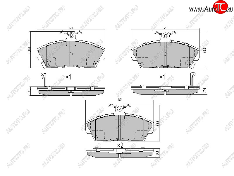 1 089 р. Колодки тормозные перед FL-FR SAT  Honda Civic  EJ,EK,EM (1995-2000) седан дорестайлинг, хэтчбэк 3 дв. дорестайлинг, седан рестайлинг, хэтчбэк 3 дв. рестайлинг  с доставкой в г. Горно‑Алтайск