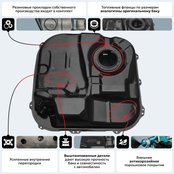 9 999 р. Топливный бак (645х690х245), (Дизель + Бензин), (антикоррозия) сталь ORKA Honda Freed Spike 1  дорестайлинг минивэн (2010-2011)  с доставкой в г. Горно‑Алтайск. Увеличить фотографию 17