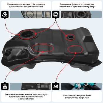22 999 р. Топливный бак стальной (антикоррозия) Peugeot 4007 (2007-2012)  с доставкой в г. Горно‑Алтайск. Увеличить фотографию 18