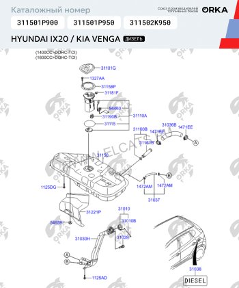 10 849 р. Топливный бак сталь (антикоррозия) Hyundai i20 PB хэтчбэк дорестайлинг (2008-2012)  с доставкой в г. Горно‑Алтайск. Увеличить фотографию 11