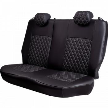 9 449 р. Комплект чехлов для сидений (РЗС 50/50 2П Илана+Орегон) ТУРИН Lord Autofashion  Great Wall Safe (2001-2010) (черная, вставка РОМБ черная+серая, строчка серая)  с доставкой в г. Горно‑Алтайск. Увеличить фотографию 5