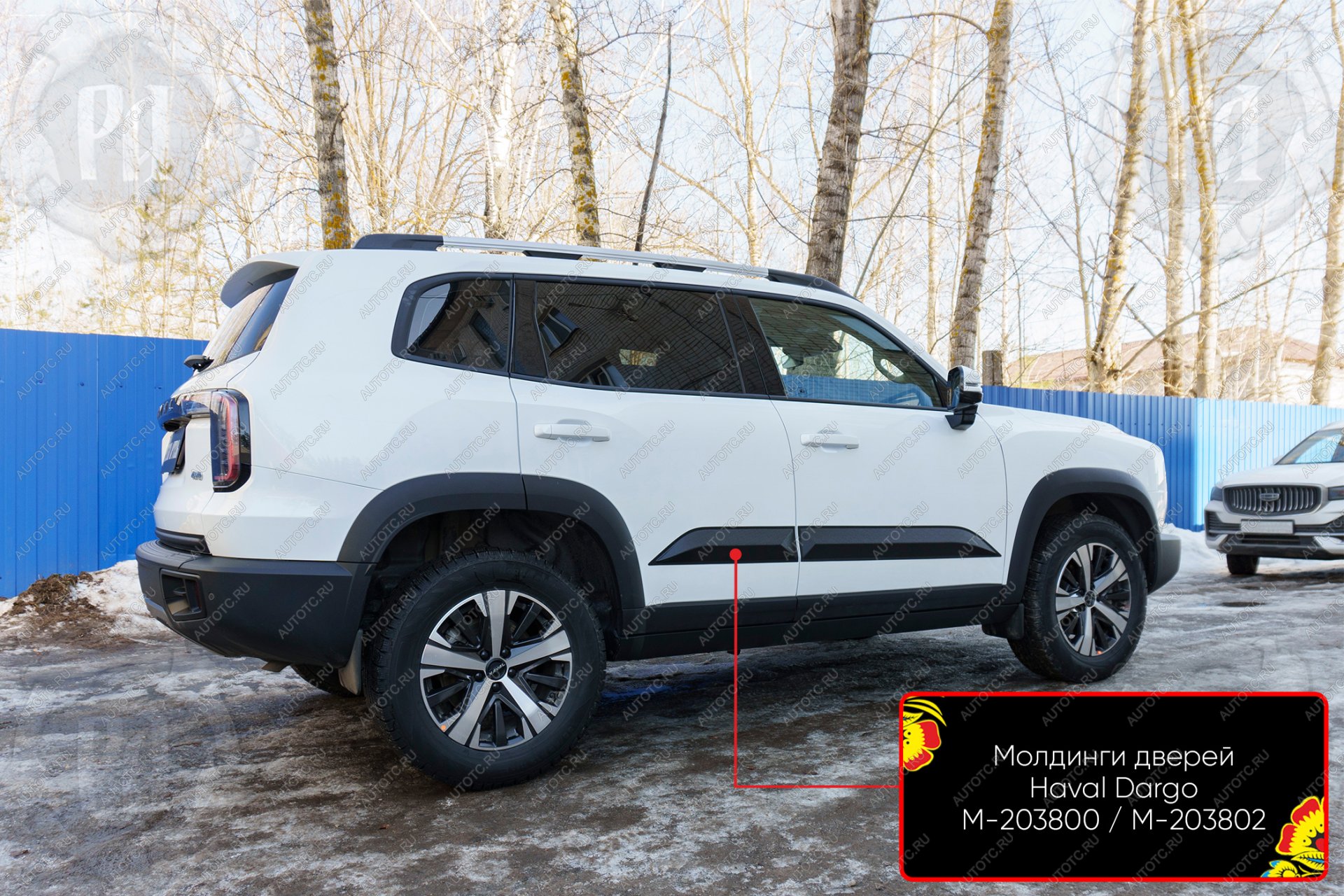 879 р. Молдинг двери задний левый Русская Артель  Haval Dargo (2022-2025) (шагрень)  с доставкой в г. Горно‑Алтайск