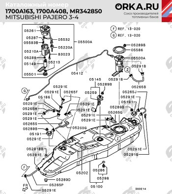 29 599 р. Пластиковый топливный бак (ДИЗЕЛЬ) 80 л. NEW BAK Mitsubishi Pajero 3 V70 дорестайлинг (1999-2003)  с доставкой в г. Горно‑Алтайск. Увеличить фотографию 10