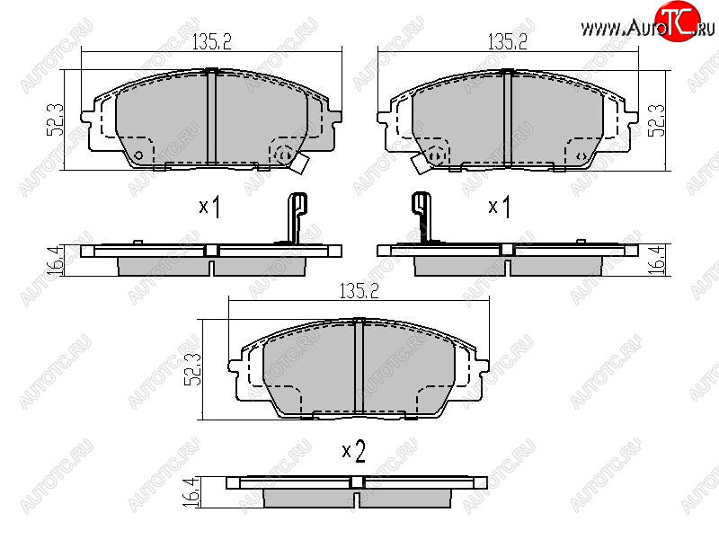 1 299 р. Колодки тормозные перед FL-FR SAT  Honda Civic ( FN,  FK,FN) (2005-2012) купе дорестайлинг, хэтчбэк 5 дв. дорестайлинг, купе рестайлинг, хэтчбэк 5 дв. рестайлинг  с доставкой в г. Горно‑Алтайск