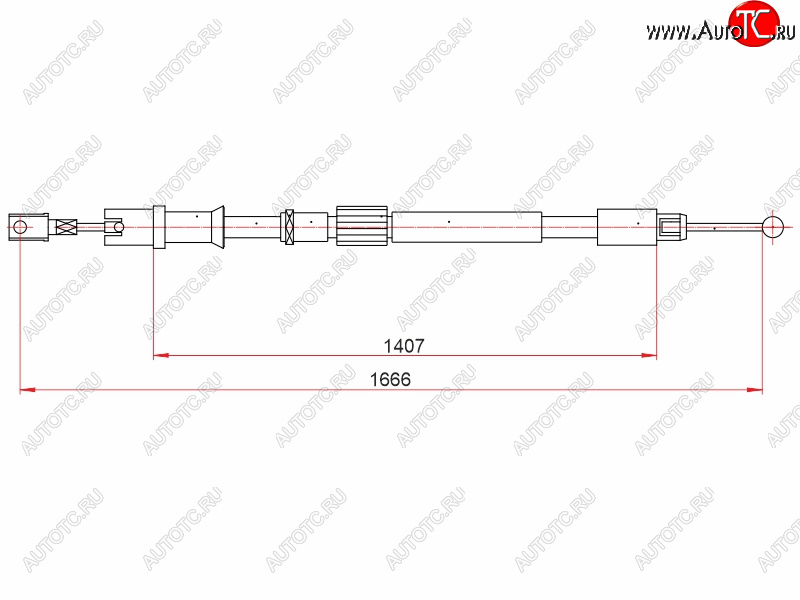 869 р. Трос ручного тормоза LH-RH SAT Mercedes-Benz Sprinter W906 (2006-2013)  с доставкой в г. Горно‑Алтайск