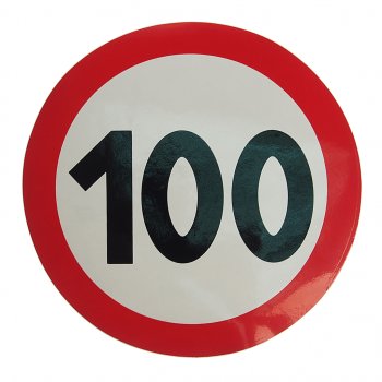 57 р. Наклейка-знак виниловая Ограничение скорости 100кмч круг, наружная d=16см AUTOSTICKERS AUTOSTICKERS 05021  с доставкой в г. Горно‑Алтайск. Увеличить фотографию 1