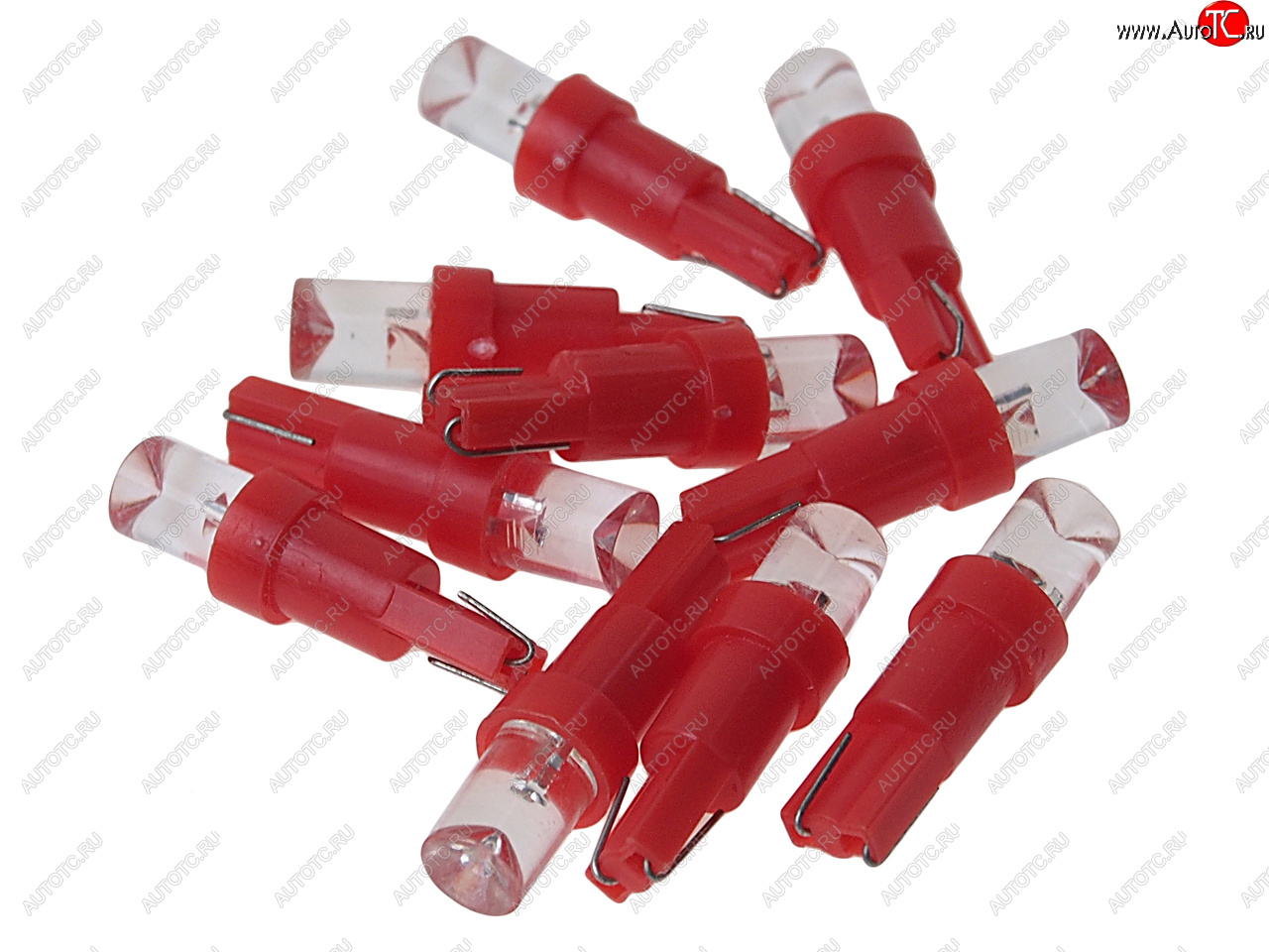 11 р. Лампа светодиодная 12V T5 W2x4.6d с патроном B8.5d 1 LED CONE Red MEGA ELECTRIC MEGA ELECTRIC 050212r  с доставкой в г. Горно‑Алтайск