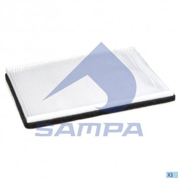 569 р. Фильтр воздушный салона DAF 95,95XF (312х225х25мм) SAMPA SAMPA 051.173-01  с доставкой в г. Горно‑Алтайск. Увеличить фотографию 1