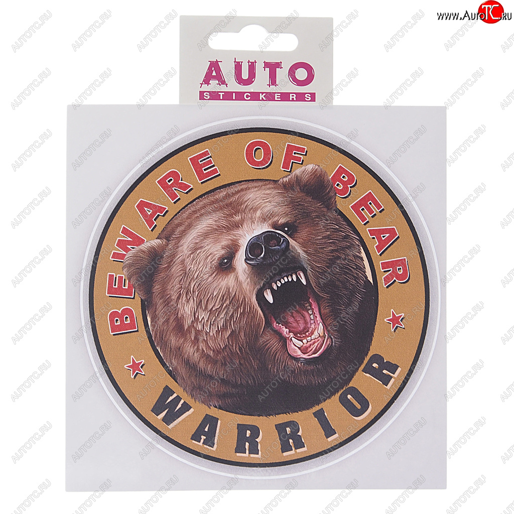 44 р. Наклейка виниловая вырезанная Медведь WARRIOR 12х12см полноцветная AUTOSTICKERS AUTOSTICKERS 060996  с доставкой в г. Горно‑Алтайск