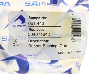 248 р. Втулка IVECO Trakker подвески кабины SAMPA SAMPA 061.443  с доставкой в г. Горно‑Алтайск. Увеличить фотографию 3