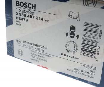 2 099 р. Колодки тормозные задние барабанные (4шт.) BOSCH Opel Astra F седан рестайлинг (1994-1998)  с доставкой в г. Горно‑Алтайск. Увеличить фотографию 4