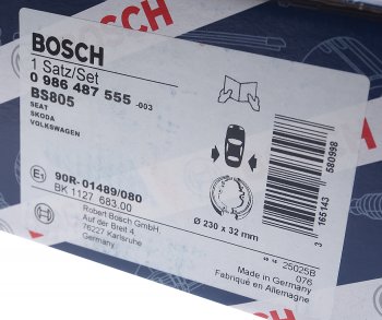 2 869 р. Колодки тормозные задние барабанные 4шт. BOSCH Skoda Octavia Tour A4 1U5 универсал дорестайлинг (1996-2000)  с доставкой в г. Горно‑Алтайск. Увеличить фотографию 4