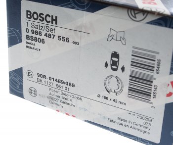 1 849 р. Колодки тормозные задние барабанные (4шт.) BOSCH Renault Logan 1 дорестайлинг (2004-2010)  с доставкой в г. Горно‑Алтайск. Увеличить фотографию 4