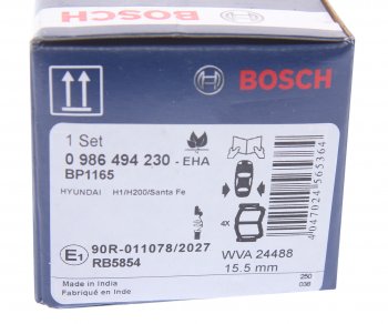 3 189 р. Колодки тормозные задние (4шт.) BOSCH Hyundai Santa Fe CM дорестайлинг (2006-2009)  с доставкой в г. Горно‑Алтайск. Увеличить фотографию 4