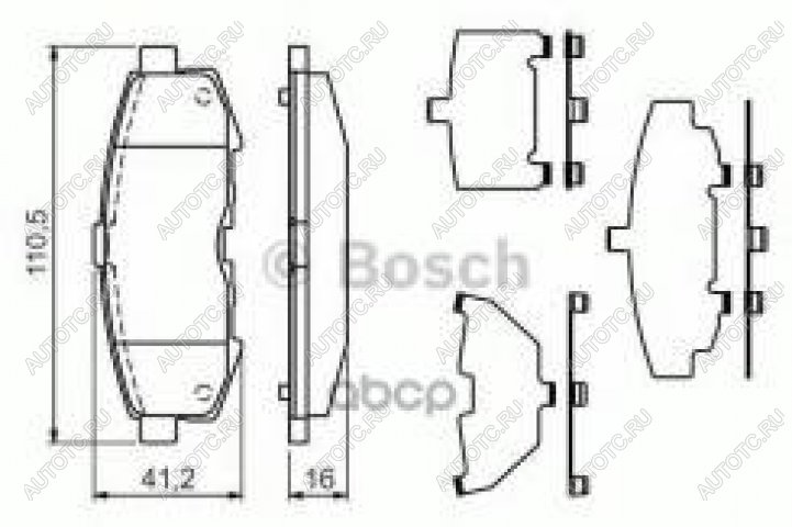 3 199 р. Колодки тормозные задние (4шт.) BOSCH Mazda MPV LW дорестайлинг (1999-2002)  с доставкой в г. Горно‑Алтайск