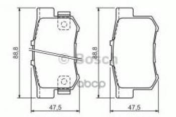 1 699 р. Колодки тормозные задние (4шт.) BOSCH Honda CR-V RE1,RE2,RE3,RE4,RE5,RE7 рестайлинг (2009-2012)  с доставкой в г. Горно‑Алтайск. Увеличить фотографию 1