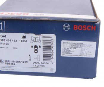 5 499 р. Колодки тормозные передние (4шт.) BOSCH Chrysler 300C LX седан (2004-2011)  с доставкой в г. Горно‑Алтайск. Увеличить фотографию 4