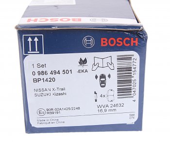 2 259 р. Колодки тормозные передние (4шт.) BOSCH Nissan Qashqai 1 J10 рестайлинг (2010-2013)  с доставкой в г. Горно‑Алтайск. Увеличить фотографию 4