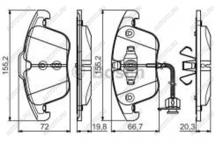 4 199 р. Колодки тормозные передние (4шт.) BOSCH Audi A4 B8 дорестайлинг, седан (2007-2011)  с доставкой в г. Горно‑Алтайск